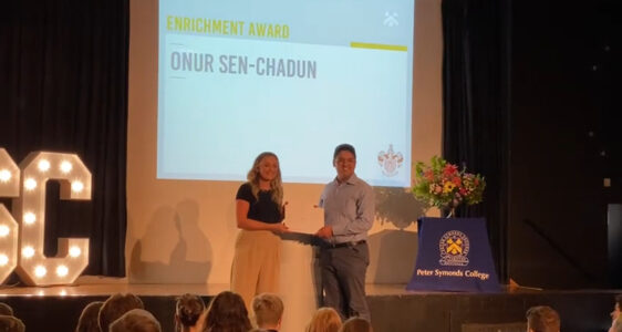 Groovy Pelican receives Enrichment Award from Peter Symonds College for establishing Symonds Radio
